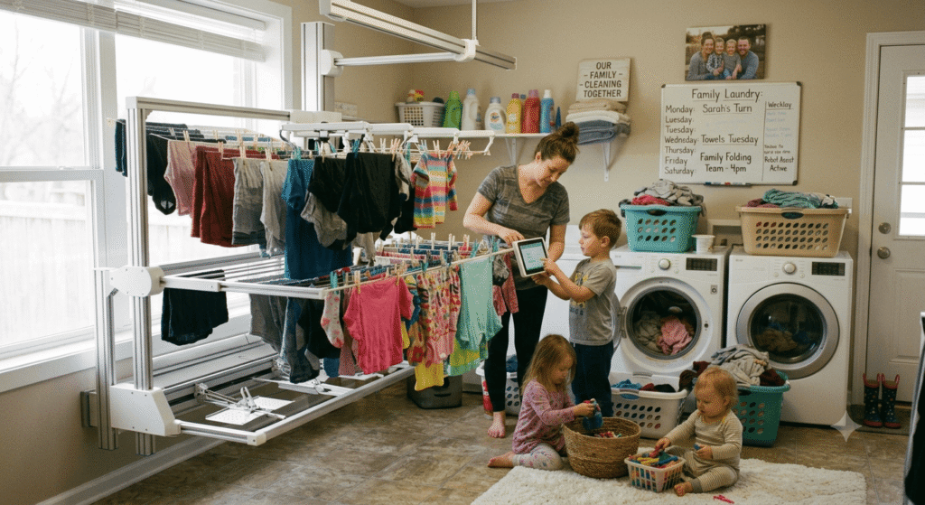 Automated laundry rack