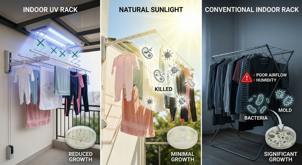 UV Automated laundry racks