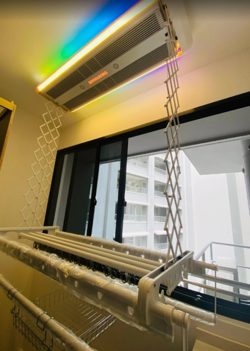 Ceiling mounted drying rack